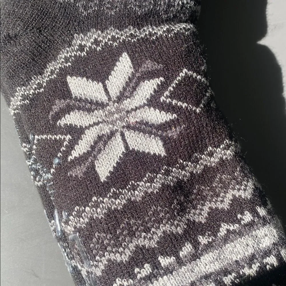 MUK LUKS Men's Cabin Socks Tall High Fair Isle Plush Crew Sz L/XL Cozy Comfy
